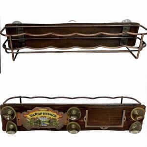 Sierra Nevada 6 Beer Bottle Floating Bar Shelf Rack Wood Copper Window Mounted